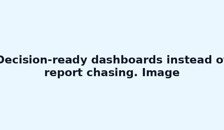 Decision-ready dashboards instead of report chasing. Image