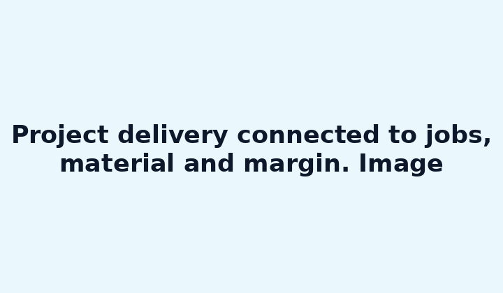 Project delivery connected to jobs, material and margin. Image