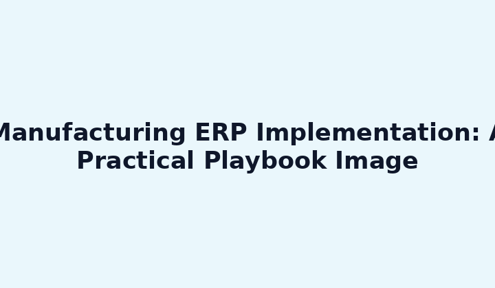 Manufacturing ERP Implementation: A Practical Playbook Image