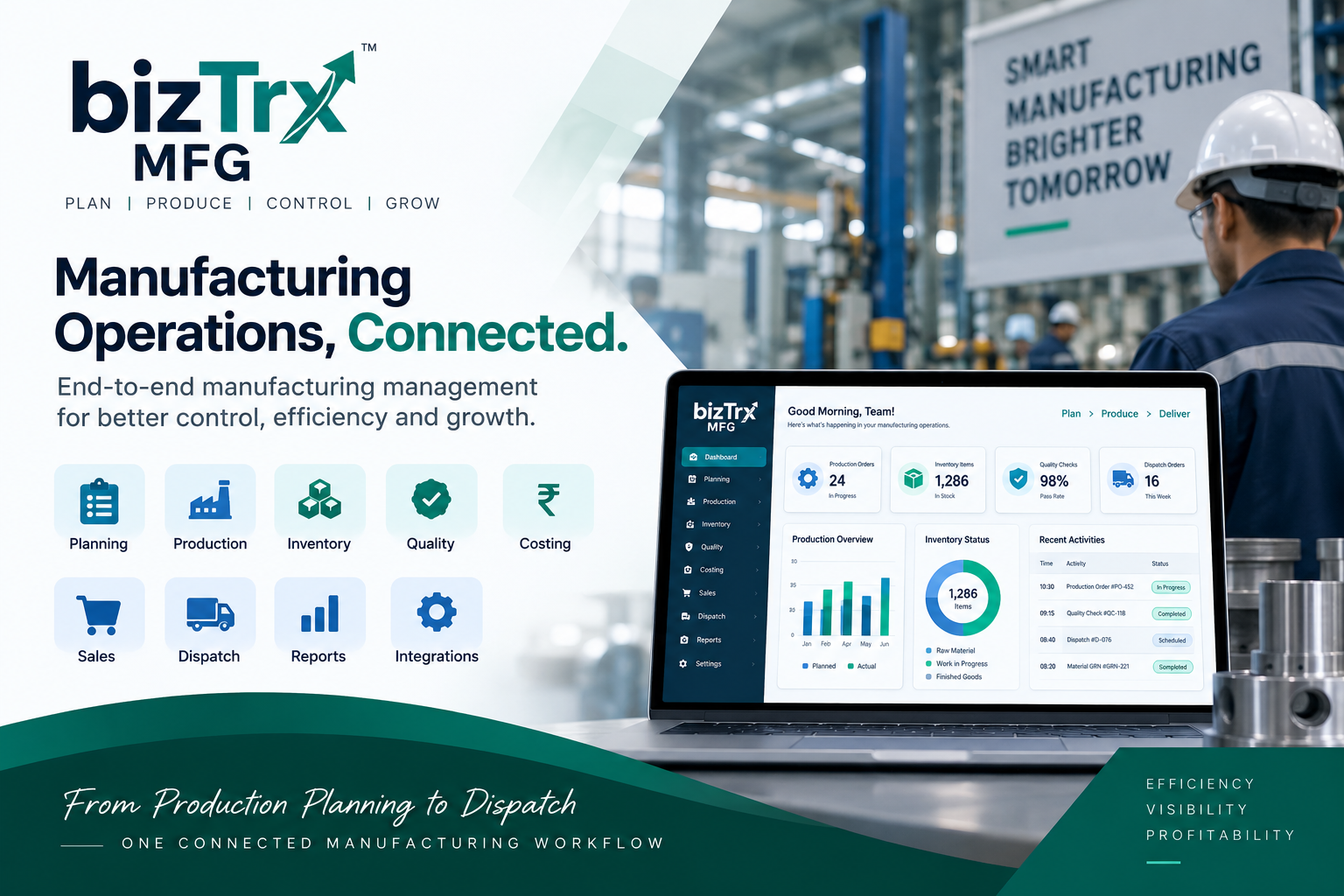 bizTrx MFG Manufacturing ERP Software