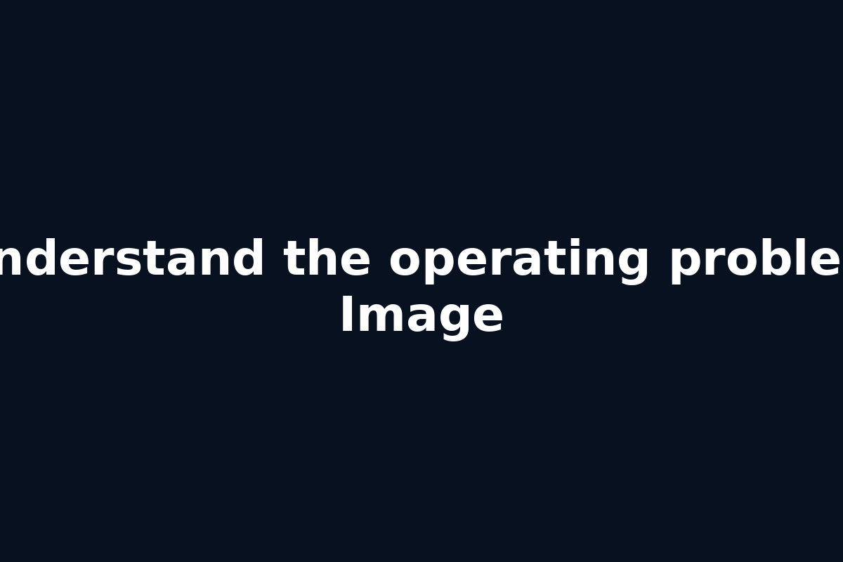 Understand the operating problem Image